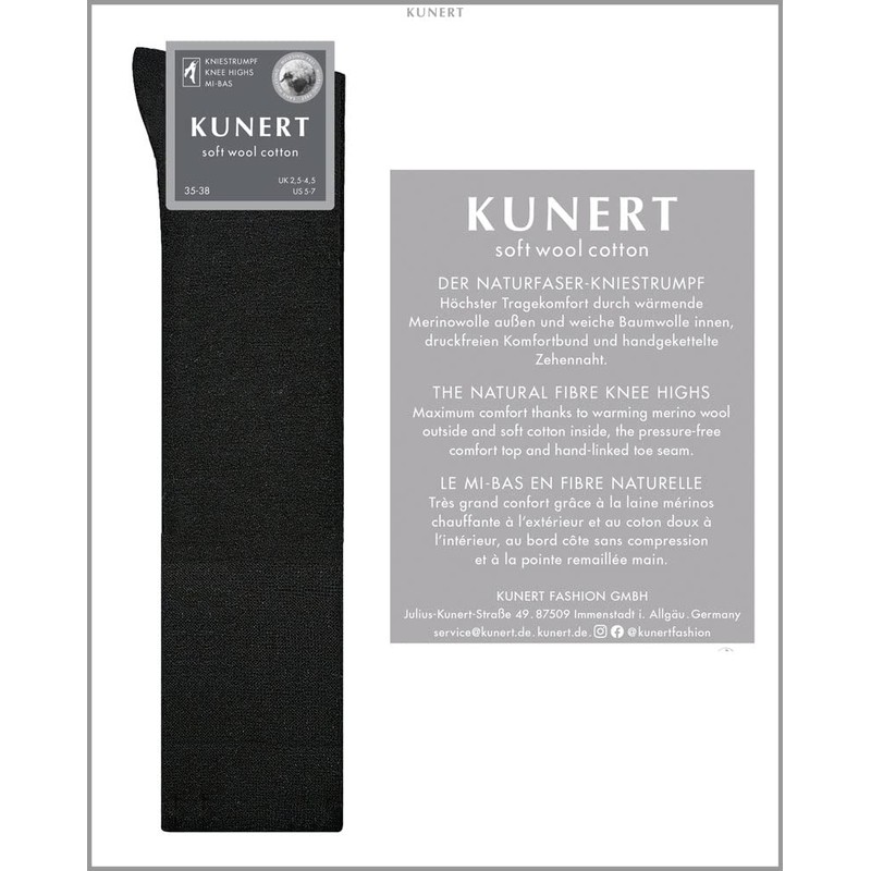 KUNERT Women's Knee Socks Soft Wool Cotton Soft, Brown-mel. 8210