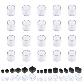 Swpeet 20Pcs 3/4" Clear Round Chair Leg Caps, Floor Protectors, Table Chair Leg Protection Cover, Furniture Leg Caps，Leg Tips Covers, Feet Pads, Feet for Furniture Table Chair