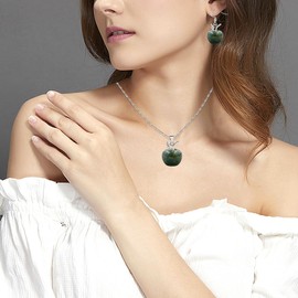 JunyiDIY 3D Fruit Earrings | Zircon and Indian Agate Leaf Charming Stylish Dangle Drop Stud Earrings for Women