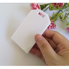 10pcs Acrylic Laser Cut Reserved Tags，Luggage Tag Wedding Place Cards，Acrylic Reserve Seating Tag，Blank Acrylic Keychain (White)