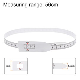 sourcing map Head Circumference Band 56 cm Plastic Measuring Ruler for Measuring Head and Arm Circumference in Children, White