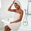 Waffle Bath Towels Set of 2 (Mist White) – Cotton,