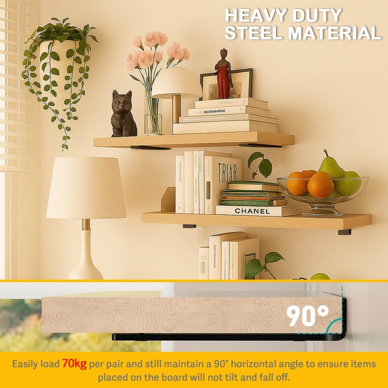 Floating Shelf Bracket 6 Inch of 4 Pack Heavy Duty