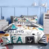 Nesker 5 Pcs Comforter Set Twin Size, Cute Nautical Sailboat