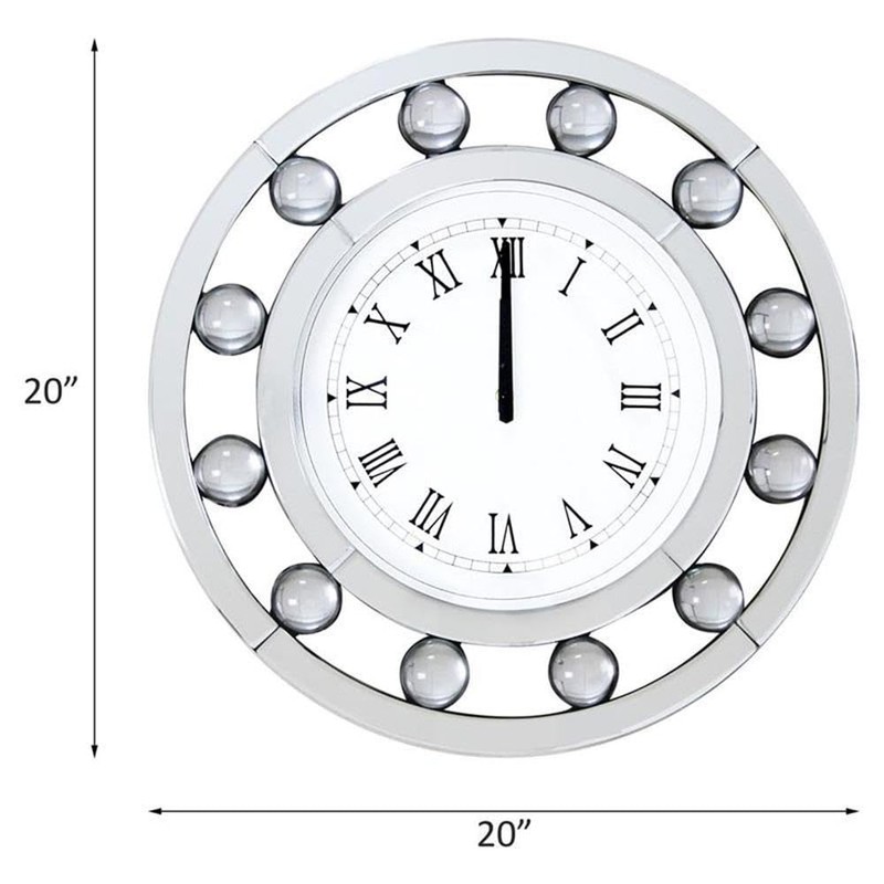 Acme Boffa Round Wall Clock with Circular Floating Crystal in
