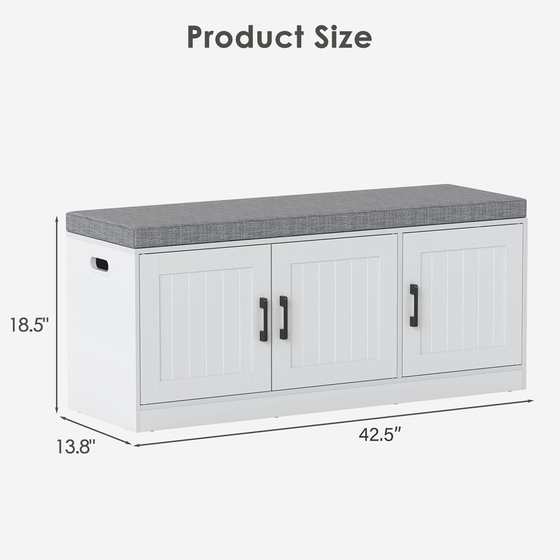 Suuiwau 3-Tier Shoe Storage Bench with Adjustable Shelf, Large Capacity