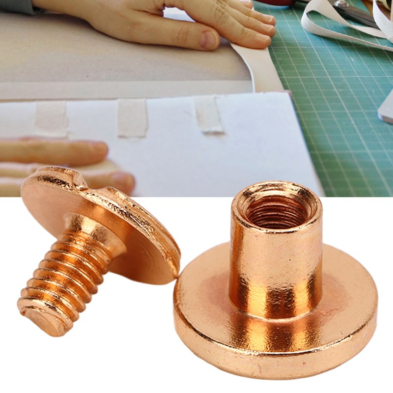 200 Set Book Binding Screw 9x6.5mm DIY Leather Electroplating Uniform