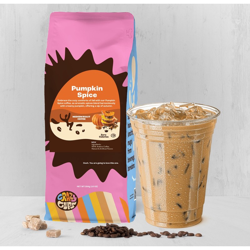 Crazy Cups Flavored Ground Coffee, Pumpkin Spice Coffee, For Brewing