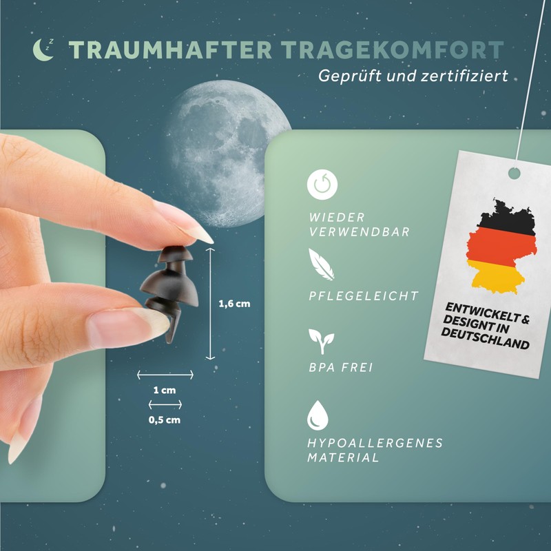 Schallwerk ® Dream+ Ear Plugs for Sleeping (for Small Ears)