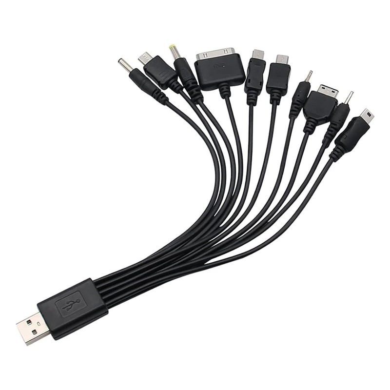BWESOO Black 10 in 1 Universal USB Cable, Multiple Universal