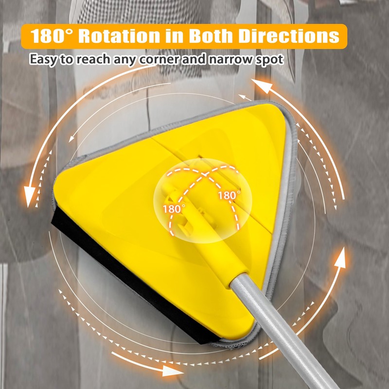 JEHONN Wall Mop with Long Handle 80 Inches, Upgraded 180°