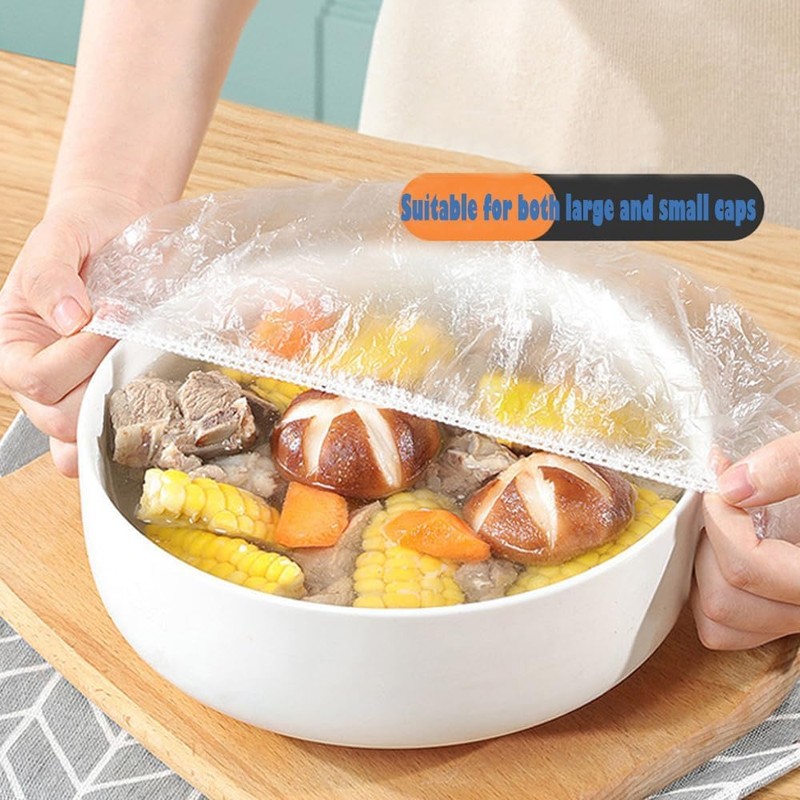 160 pcs Disposable Bowl Covers - Food Cover Stretch Edging,