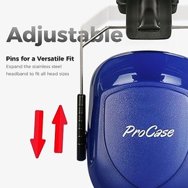 Procase Orejeras contra Ruido, Protector Auditivo NRR 28 dB Cancelación de Ruidos Profesional Earmuff para Protección del Oído en Campo de Disparo Temporada de Caza y Lugar Ruidoso -Azul Marino