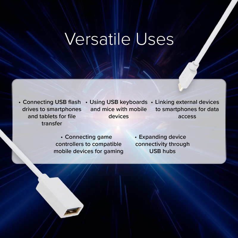 Lumenzi USB 2.0 Micro USB to A Female OTG Adapter