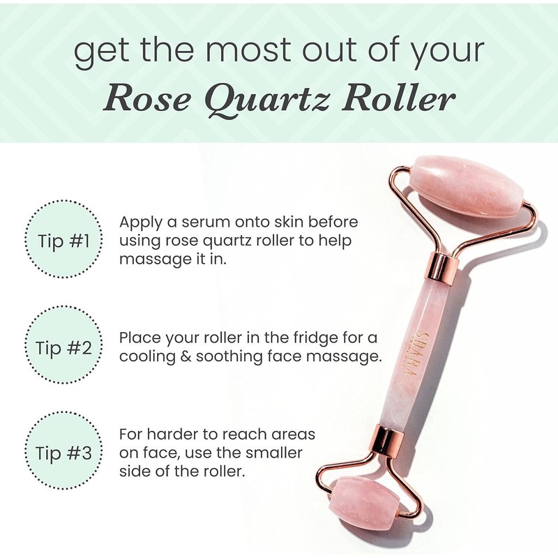 SDARA Rose Quartz Roller - Anti Aging for Wrinkles and