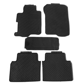 Floor Mat Compatible With 2008-2012 Honda Accord 4Door, Latex All Seasons Weather Interior Carpet Black By IKON MOTORSPORTS