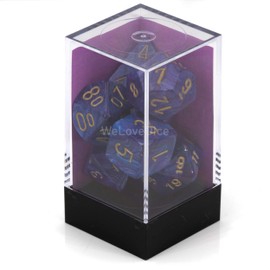 Chessex Dice: Polyhedral 7-Die Lustrous Dice Set - Purple w/gold by Chessex