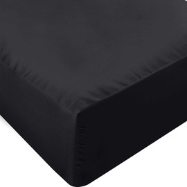 Utopia Bedding Fitted Sheet - Soft Brushed Microfiber - Deep Pockets, Shrinkage and Fade Resistant - Easy Care - 1 Fitted Sheet Only (Twin, Black)
