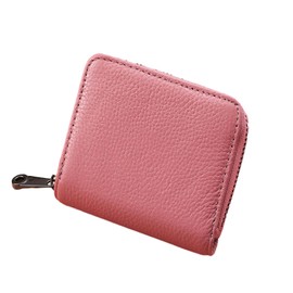 Frenflu Credit Card Case, Large Capacity, Anti-Skimming, Card / Business Card/Employee ID / Name Badge Storage, Coin Purse, Magnetic, PU Leather, Holds 20 Cards, Pink