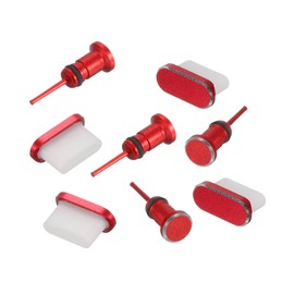 sourcing map USB Type C Anti Dust Plug Port Duct Covers Caps USB C Port Protectors for Type C Port, Red Pack of 4