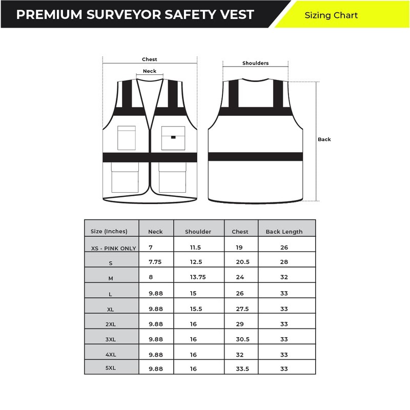 SHINE BRIGHT SV544PK | Premium Surveyor's High Visibility Safety Vest