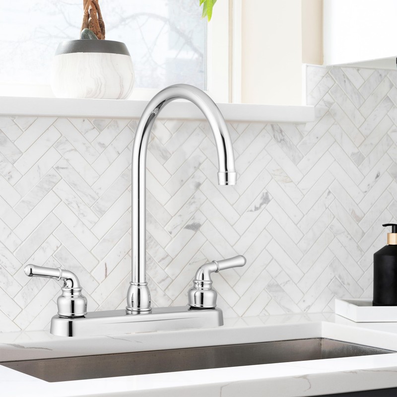 Pacific Bay Lynden Modern High Arc Kitchen Sink Faucet -