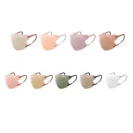 [Being] 【2022-06夏用冷感】 cicibella３Dマスク 夏用マスク 薄い 立体マスク 不織布 血色マスク バイカラー マスク 不織布マスク カラー ３D マスク 立体 くちばし マスク 使い捨て 小顔 チークマスク 耳が痛くならない 20枚 花粉 PM2.5 飛沫防止 ３層構造 (アプリコット)