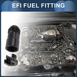 INFINAUTO Fuel Line Connector 8AN Male to Female with 3/8Npt Automotive Quick-Disconnect EFI Fitting Union Swivel Pipe Adapter Aluminum Black 1 Pcs