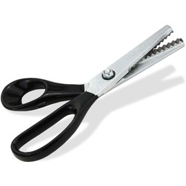 Pinking Shears, Fabric Scissors, Textile Scissors, Zigzag Scissors, Dressmaking Scissors, Craft Scissors, Rustproof, 20 cm, Ideal for Textiles and Paper (Chrome-Plated Plastic Handle)