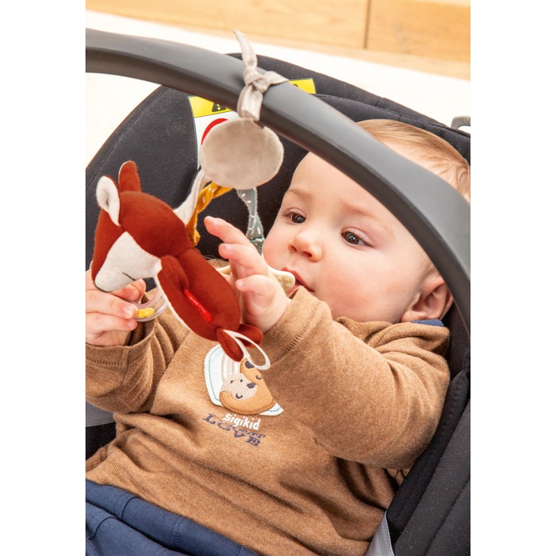 sigikid 43169 Baby Active Toy Fox, Red