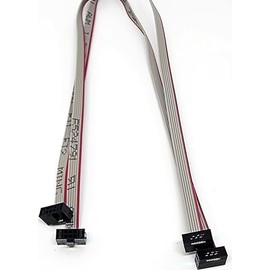 Connectors Pro 2-Pack 25cm 10 inches 1.27mm 6P 2x3 F/F Mini Female to Female IDC Connector on 0.635mm Pitch 6 Conductors 25 cm SWD Flat Ribbon Cable (6P-FF-25cm-2PK)