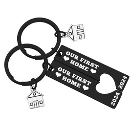 Xiahuyu Our First Home Keychain 2024 New Home Keychain Housewarming Gifts for New Homeowner Couples First Home Gifts Moving in Gifts New House Keychain Gifts for Friends Family