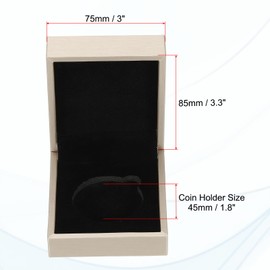 PATIKIL Coin Display Box, Coin Presentation Display Box Coin Box Coin Case with Coin Holder Square Fit 45mm Coin for Silver Dollar Collectors, Golden