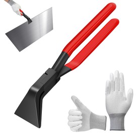 POFIBO Folding Pliers 45°, Folding Pliers 6 cm Wide with Non-Slip Handle and Gloves - For Bending and Smoothing Sheet Metal, Roofing Tool for DIY Enthusiasts