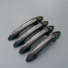 ZiWen Gloss Black Door Handle Cover Protector Trim for Honda Accord 2013 2014 2015 2016 2017 Pilot Ridgeline Passport (Gloss Black with Keyless Holes)