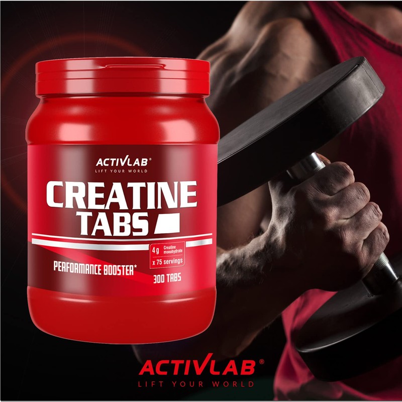 Activlab Creatine Tabs, Creatine Monohydrate 4000 mg, 300 Tablets, Pomegranate