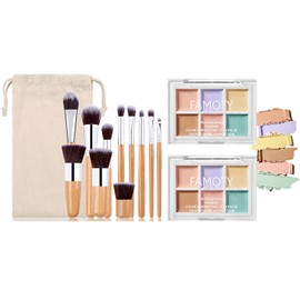 Professional Makeup Cream Contour Palette, Joyeee 6 Colours Concearler Full Coverage & Makeup Brush Set Contour Concearler Palette Contouring Face Make Up Gift for Women Girls
