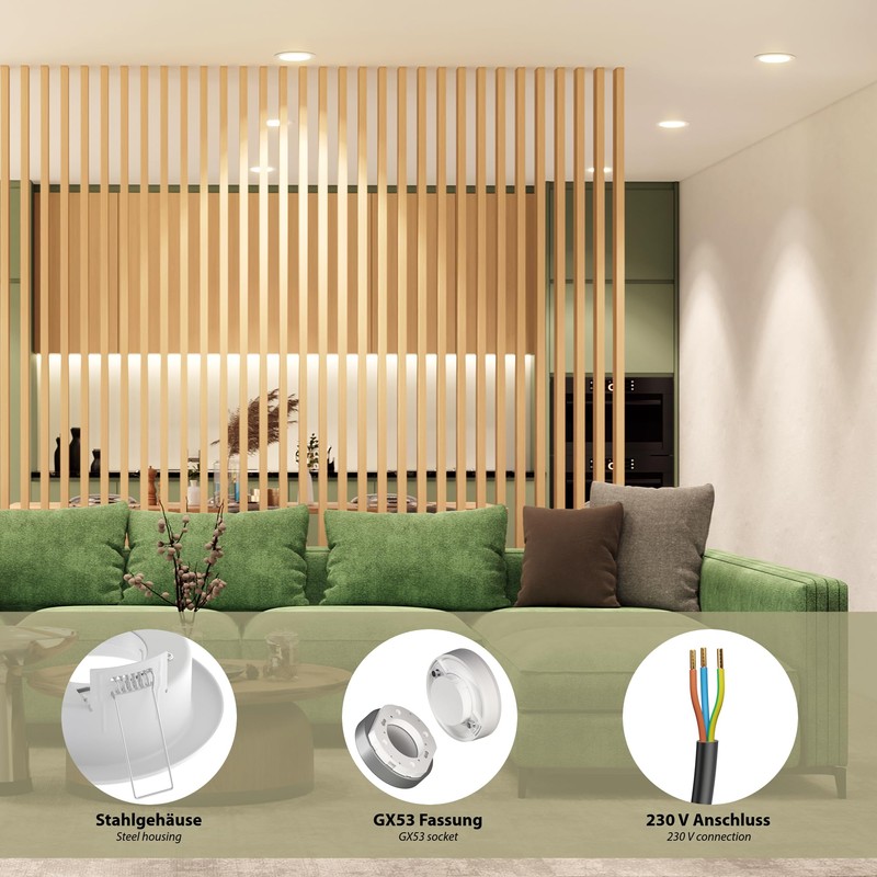 ledscom.de ZOBE Recessed Ceiling Light Round 107 mm Diameter 1x