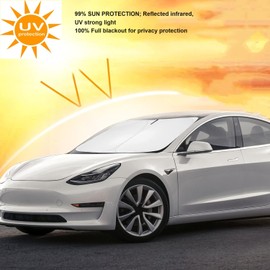 2025 New Windshield Sunshade Accessories for Ford Edge SUV 2015-2024, Front Car Window Shade Sun Visor Protector Foldable, Blocks UV Rays Car Sunshade for Ford Edge 2024 2023 2022 2021 2020