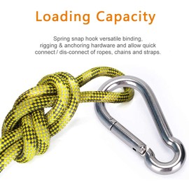 JUTOSU Carabiner, Spring Snap, Strong Stainless Steel, 304 Stainless Steel Snap Hook, Mini Carabiner, Spring Hook, Key Chain, Spring Hook, Multi-functional Carabiner, Outdoor Hook, Trekking Hook, Keychain, Stainless Steel Carabiner, Fall Prevention, Lock