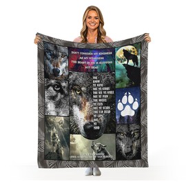 Wolf Gift for Men Women Blanket Throw Wolf Blanket Christian Decor Wolf Gifts Super Warm Soft Plush Lightweight Fleece Flannel Blanket Bedding 50"x40"