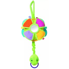 Manhattan Toy Twinkle Turtle Bight Colors & Mirror Baby Car Seat Travel Crinkle