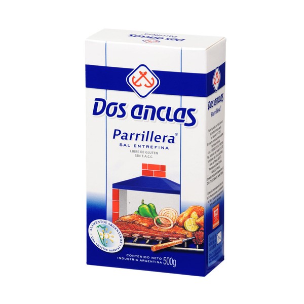Dos Anclas Sal Parrillera Entrefina, 500 g / 1.1 lb