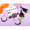 NLCAC Mardi Gras Earrings Set Fleur De Lis Mask Stud