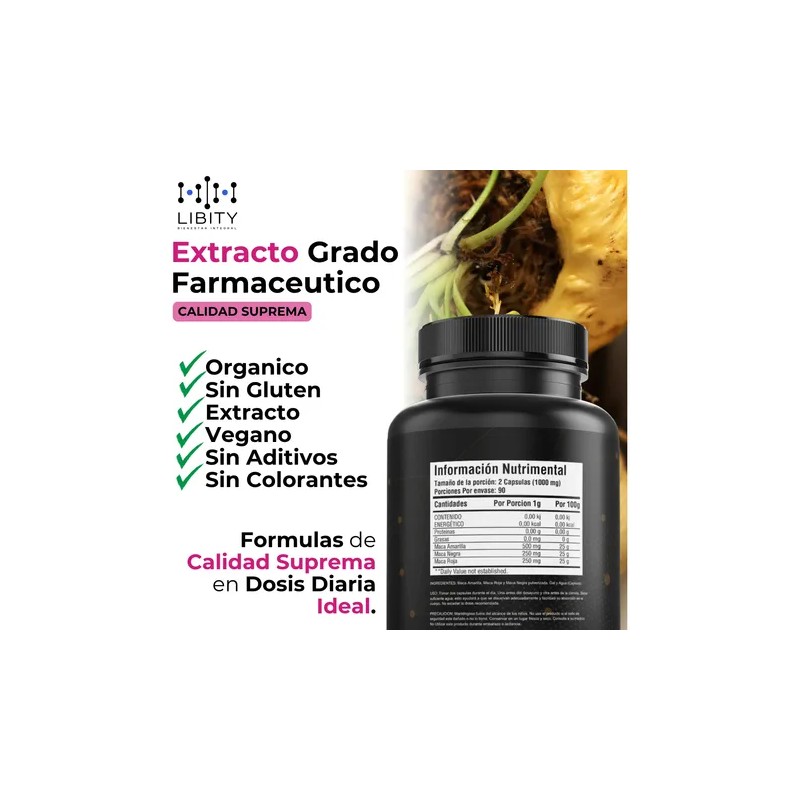 Maca Mix - Mezcla De Maca Negra, Roja Y Amarilla
