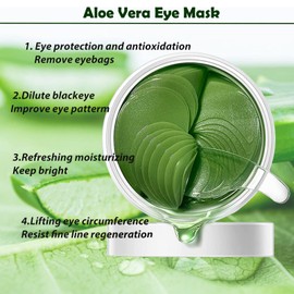 Under Eye Patches, Natural Aloe Vera Hydrogel Under Eye Masks for Hydrating Anti-aging Eye Treatment Mask for Puffy Eyes, Fine Lines and Wrinkles, Eye Bags, Dark Circles Puffiness - 30 Pairs