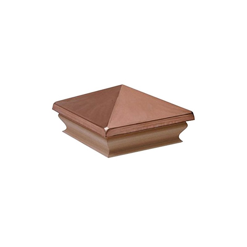 Woodway Copper Pyramid Post Cap, fits 3.5" Post, with Premium