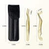 QUEWEL Lash Applicator Tool, 2 Pcs Eyelash Clusters Tweezers For