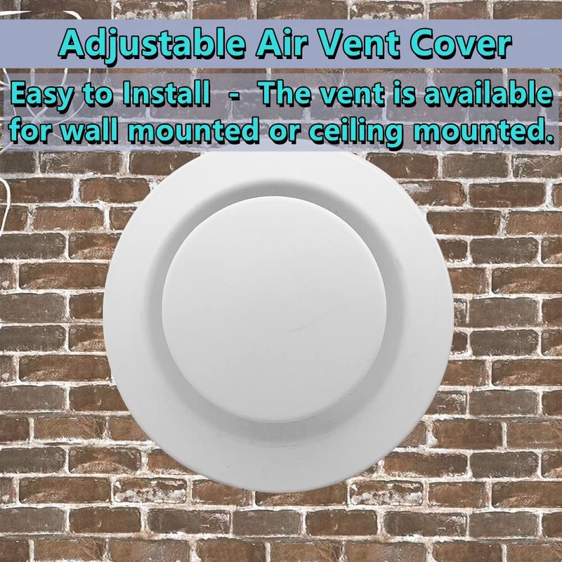 4 Inch Round Dryer Vent Cover, JSIXASO ABS Adjustable Air