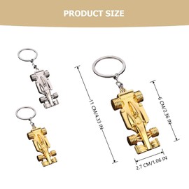 Nanchroadly 2 PCS Car Keyring Reliable Metal Car Keychain Sport Key Chain Car Keyring Accessories for Boy, Men, Women, Fans of Racing, Small, Silver+gold